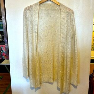 Knee length ivory knit with sequin sweater